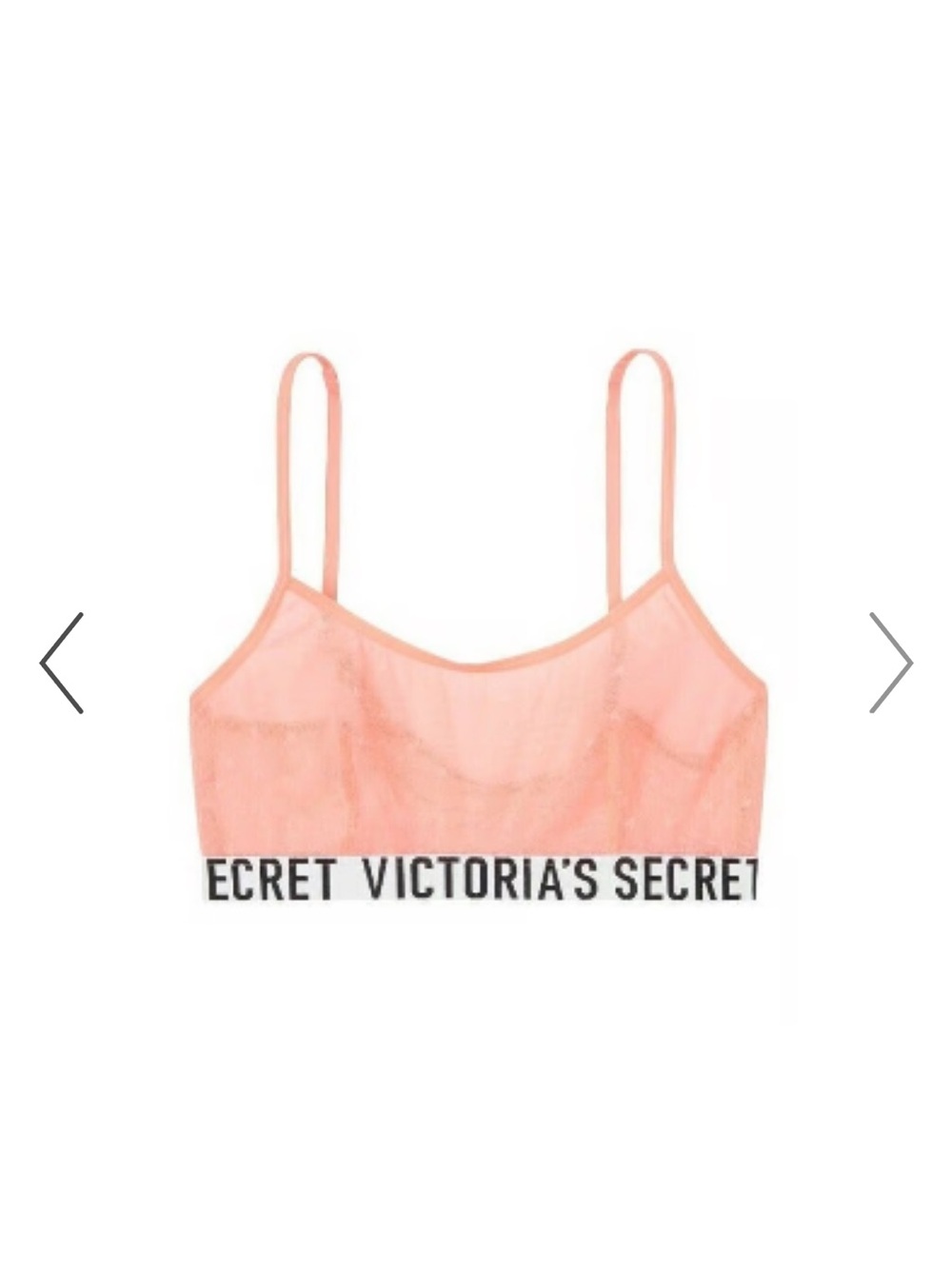 Victoria's Secret Pale Pink Mesh Logo Bralette
